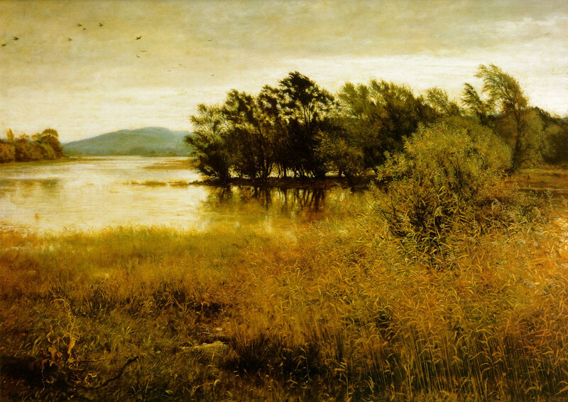 River Landscape with Trees — Yellow