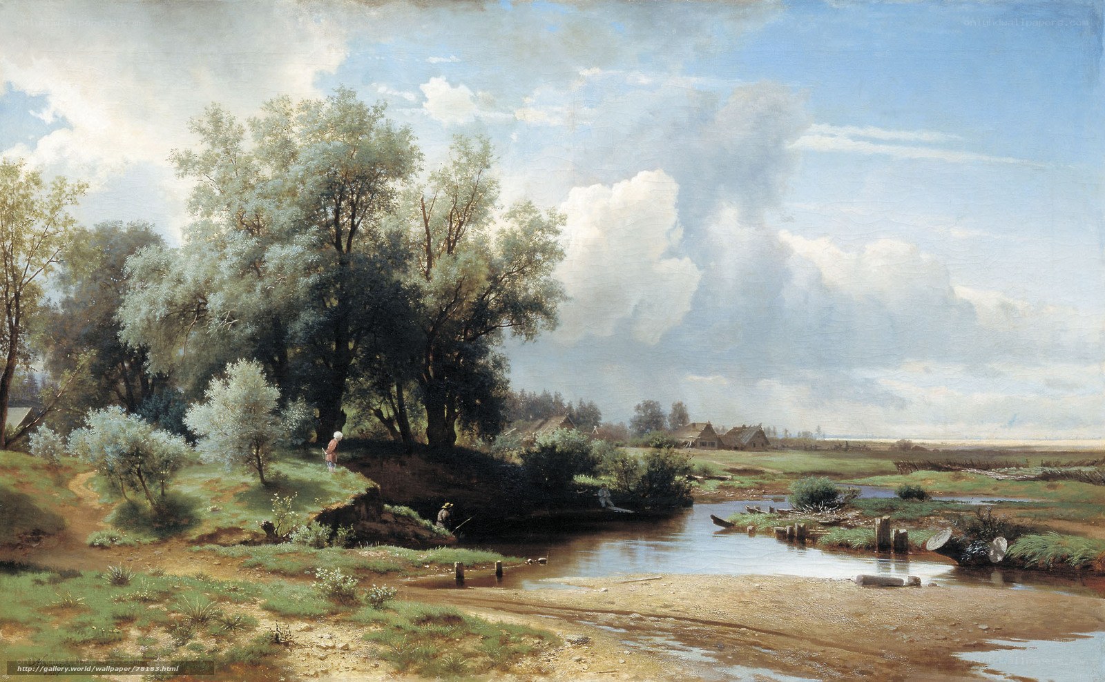 River Landscape with Trees
