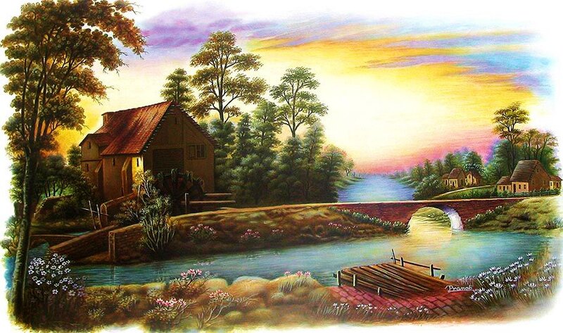River Mill at Sunset — Yellow