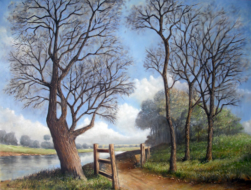 River Path with Bare Trees