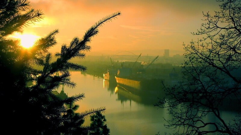 River Port at Sunrise