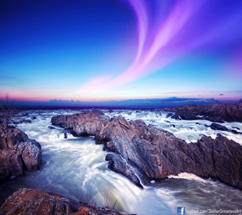 River Rapids at Dusk