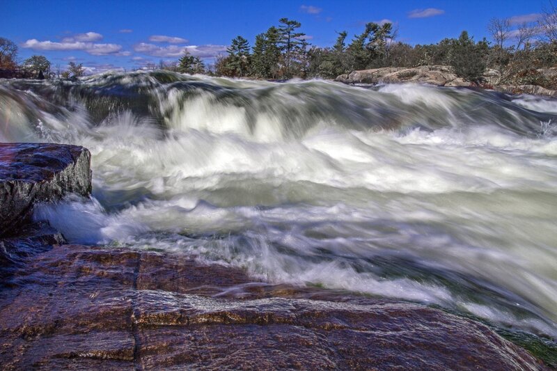 River Rapids Flowing — Blue