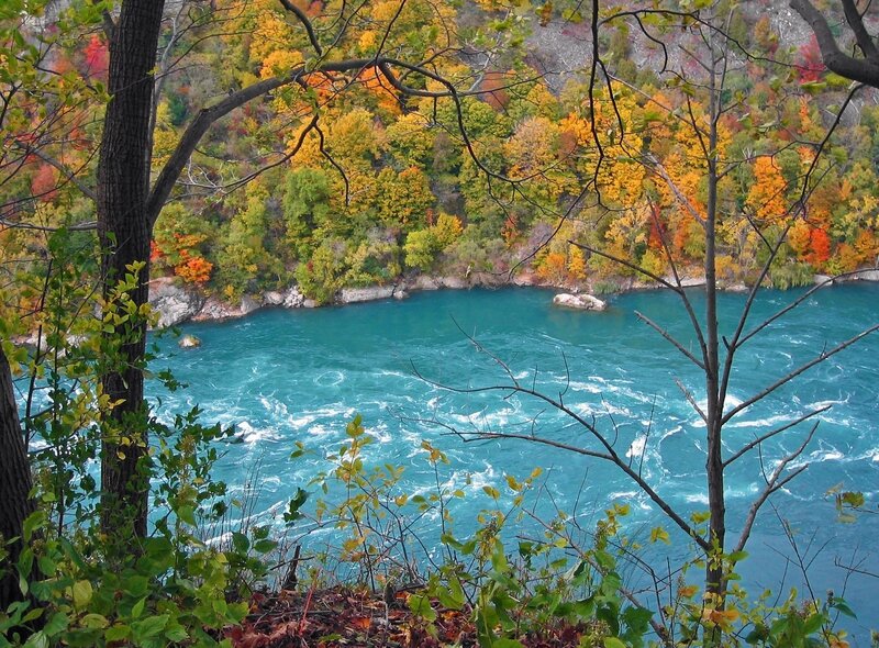 River Rapids in Autumn — Blue