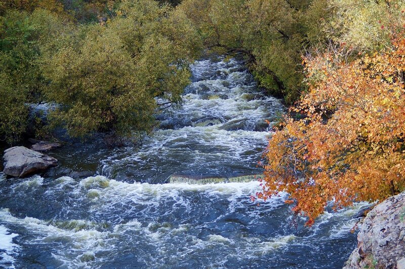 River Rapids in Autumn — Green