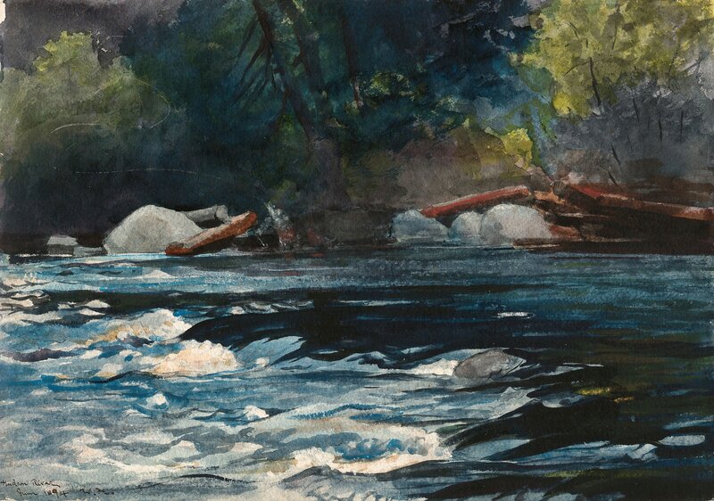 River Rapids in Forest — Blue, Dramatic