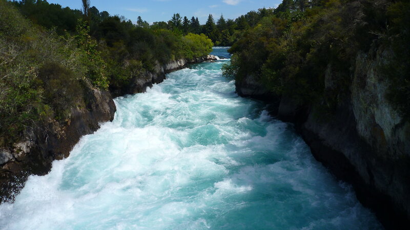 river rapids in forest gorge