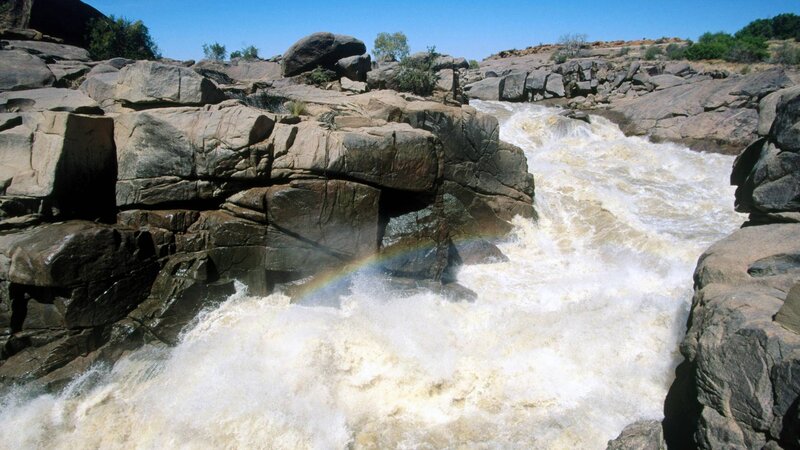 River Rapids with Rainbow — Blue