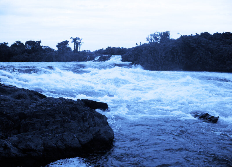 River Rapids with Rocks — Blue