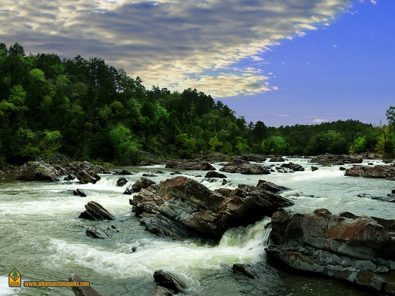 River Rapids with Rocks — Green, Dramatic