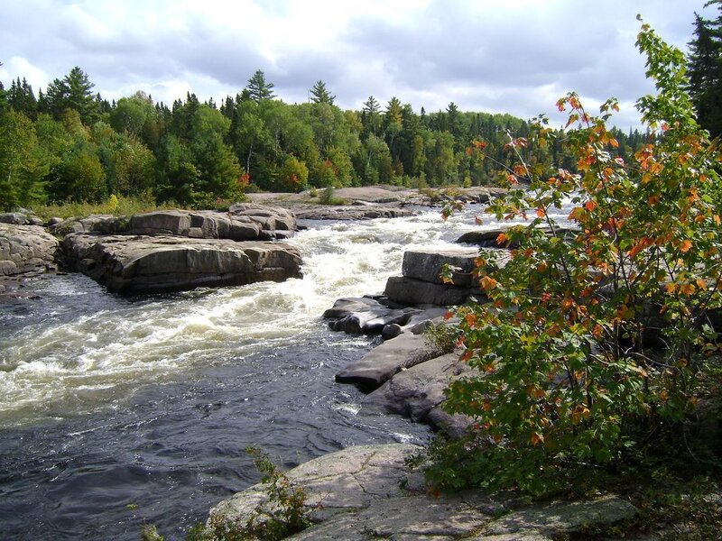 River Rapids with Rocks — Green