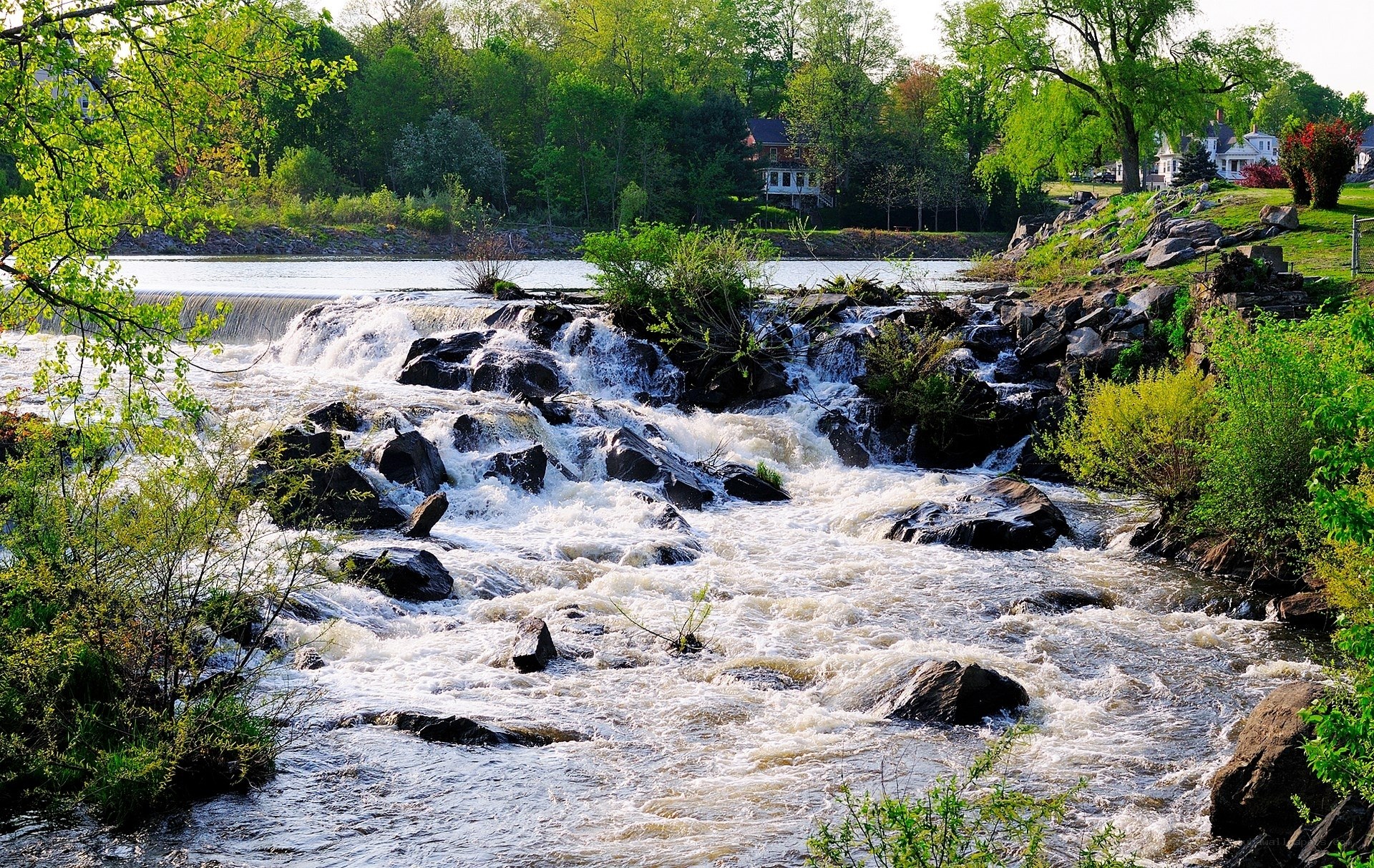 River rapids with waterfall
