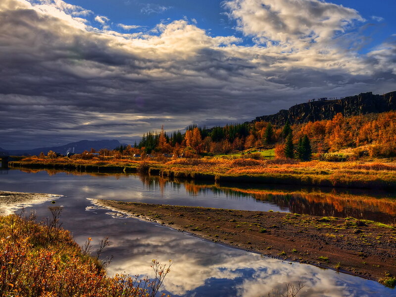 River Reflecting Autumn Sky