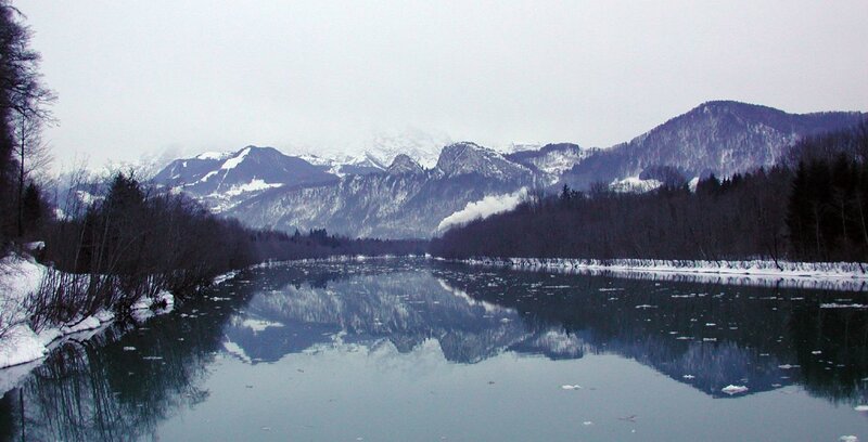 River Reflecting Mountains