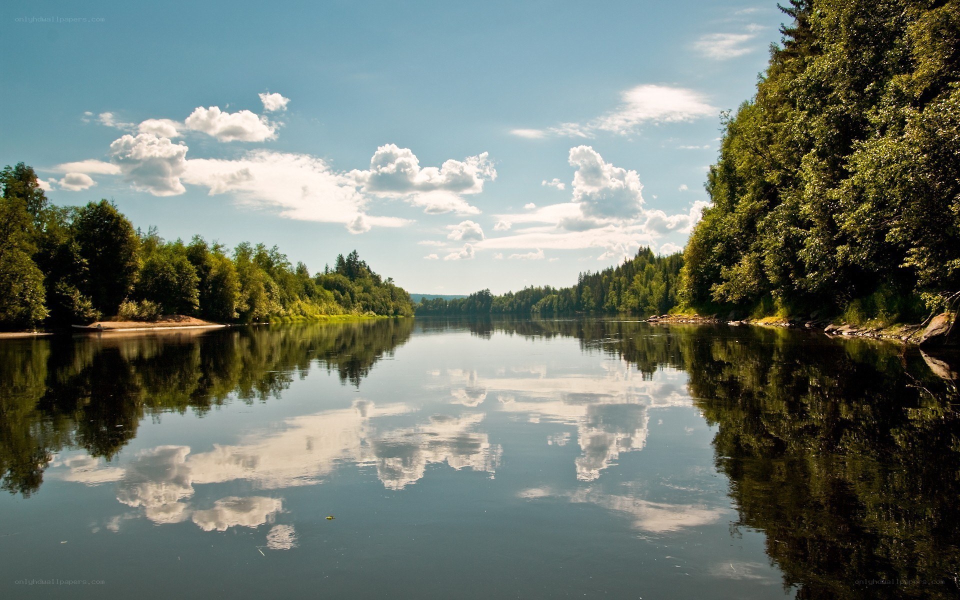 River reflecting sky and trees