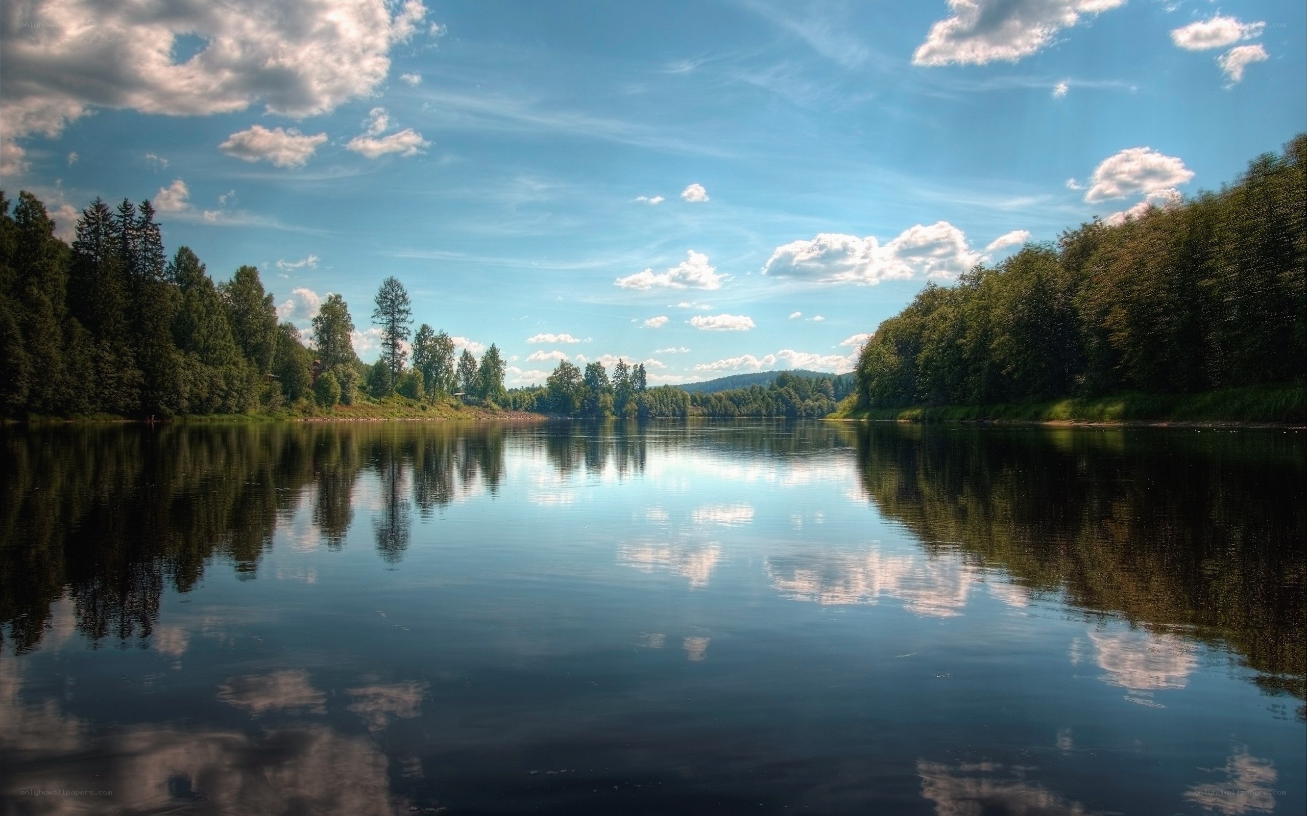 River reflecting sky and trees