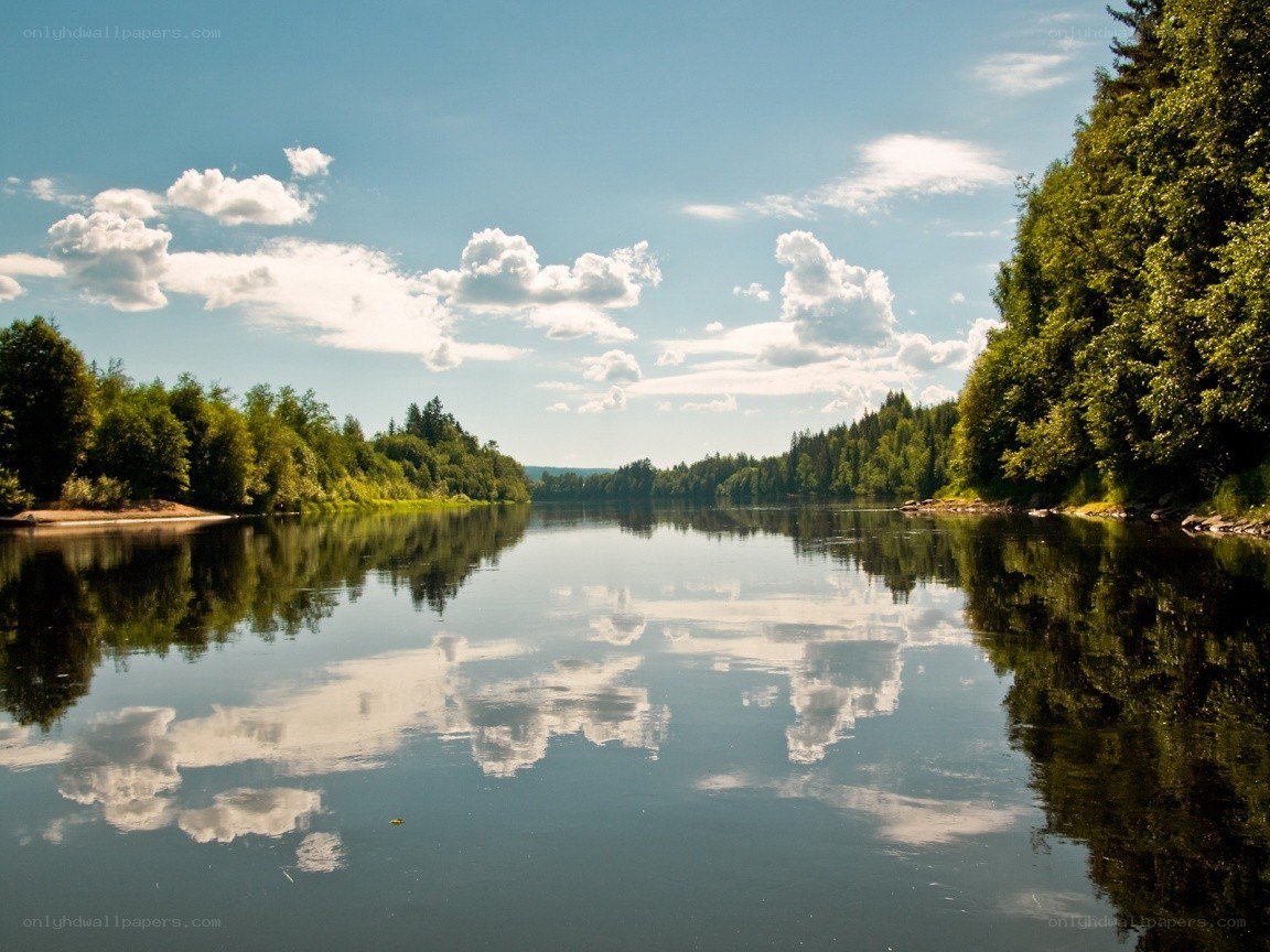 River reflecting sky and trees