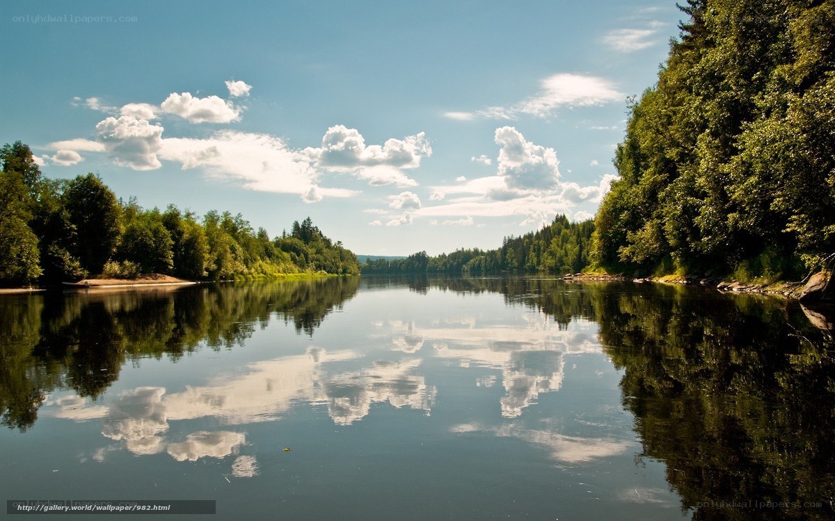 River reflecting sky and trees