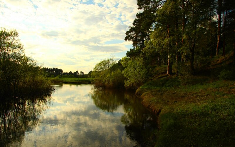 River Reflecting Sky — Green