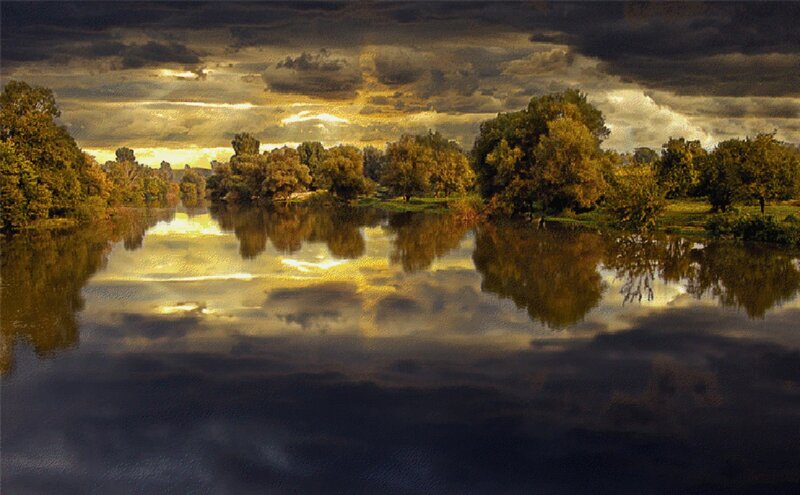 River Reflecting Sky — Yellow