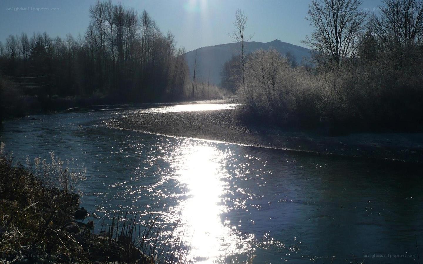 River reflecting sunlight