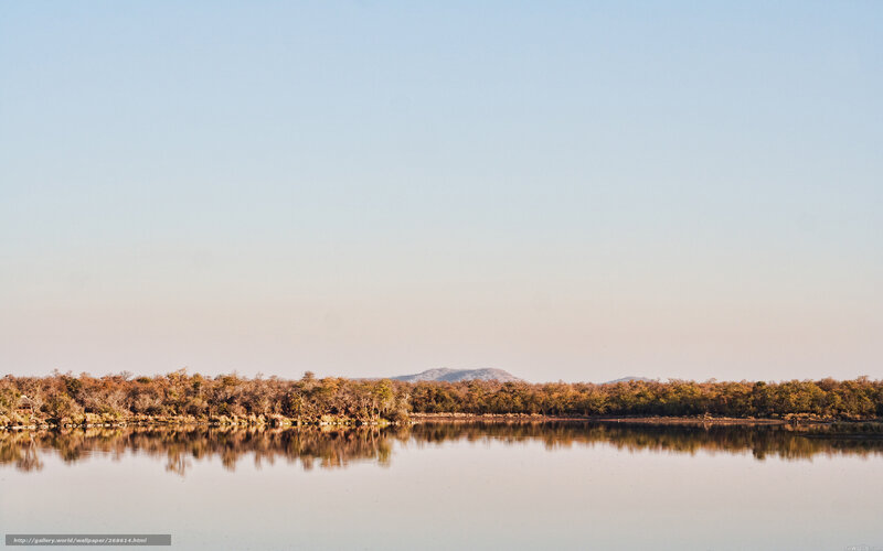 River Reflecting Trees — Blue, Serene, Sunset, Photograph, Mountain