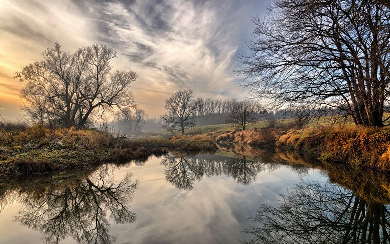 River Reflections at Dawn