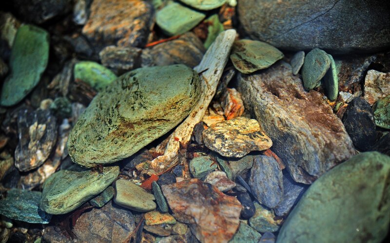 River Rocks under Water