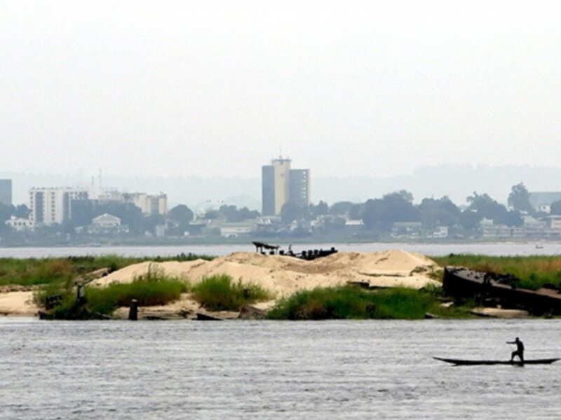 River scene with city skyline