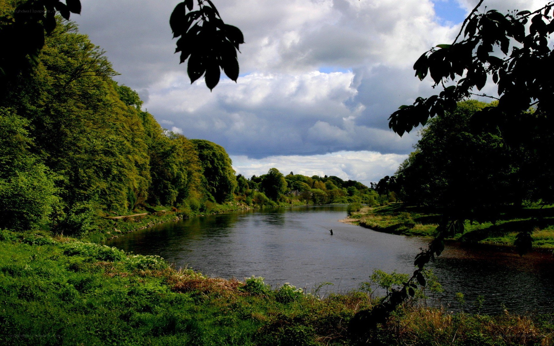 River scene with fly fisherman
