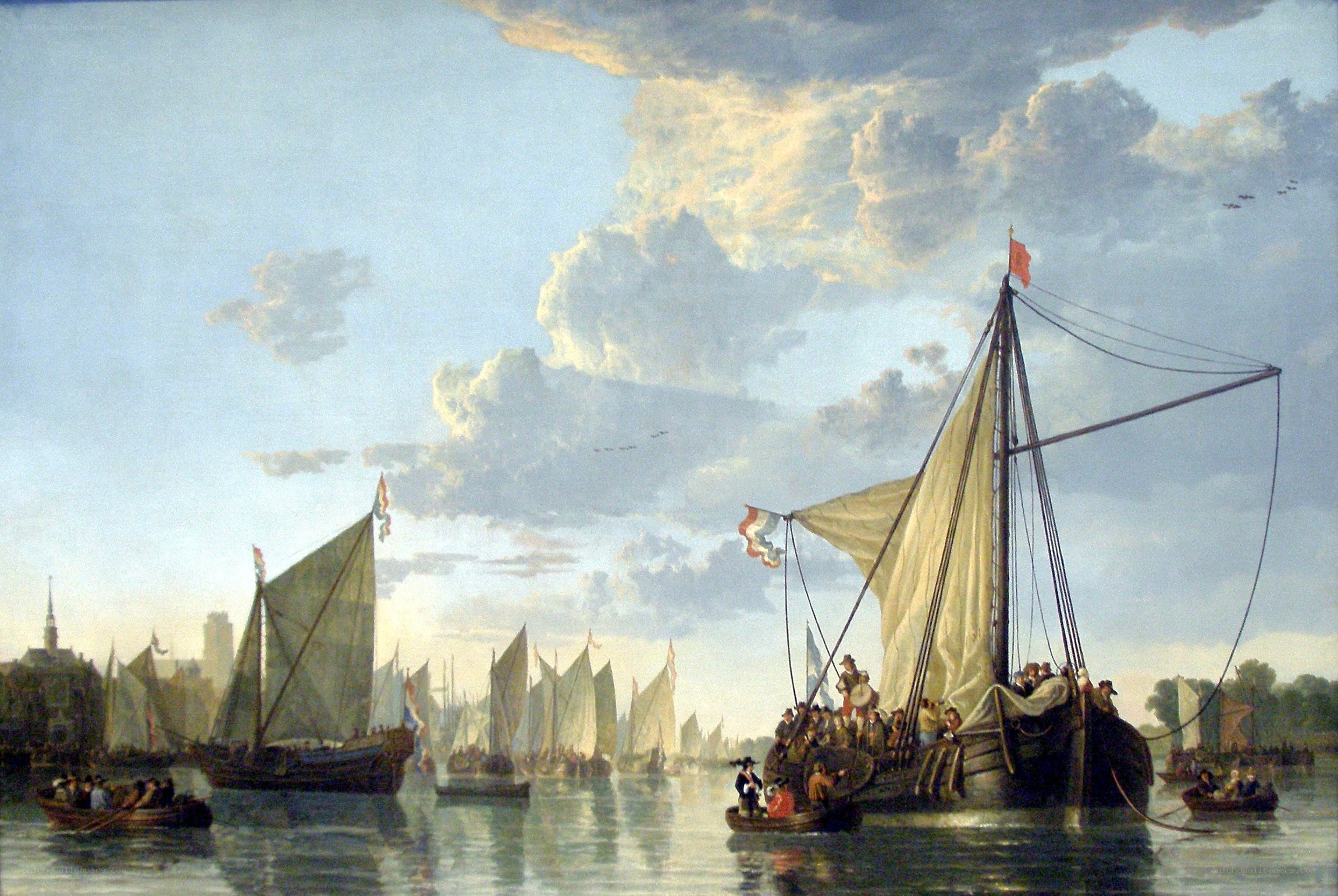 River scene with sailing boats