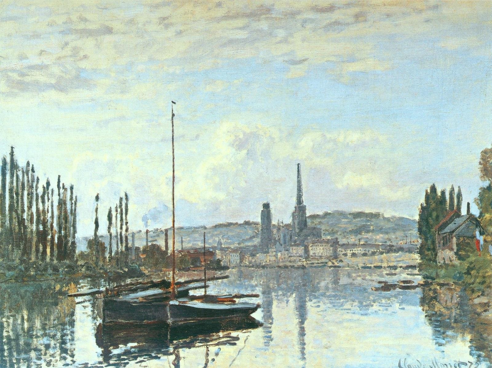 River Seine with Boats