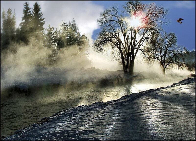 River Steam in Winter