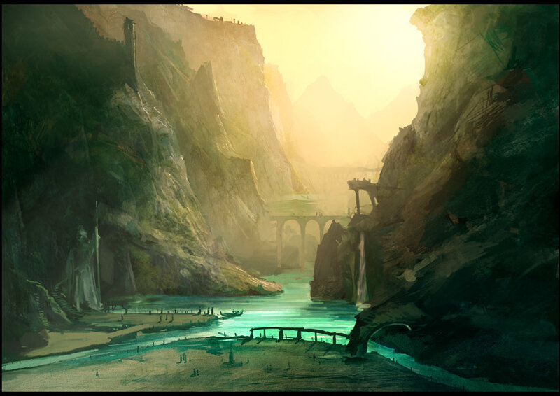 River Through a Canyon — Green, Serene
