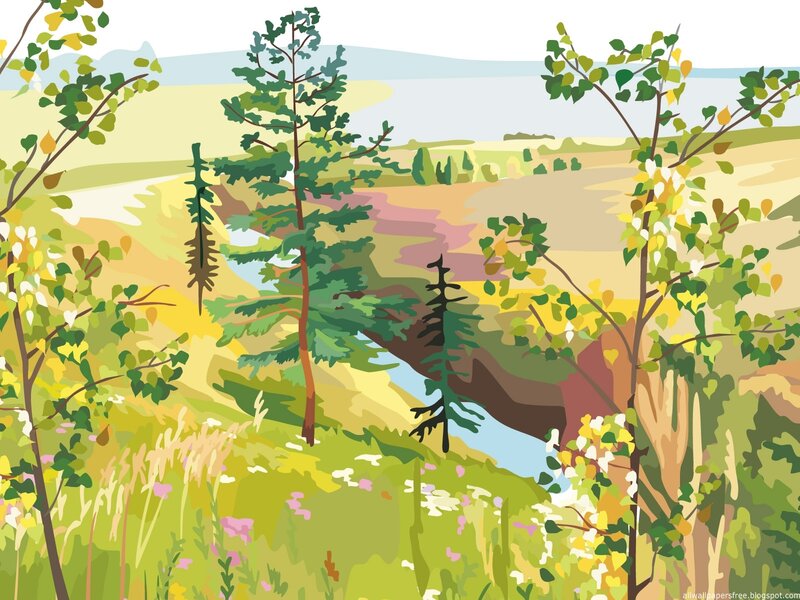 River through a forested valley