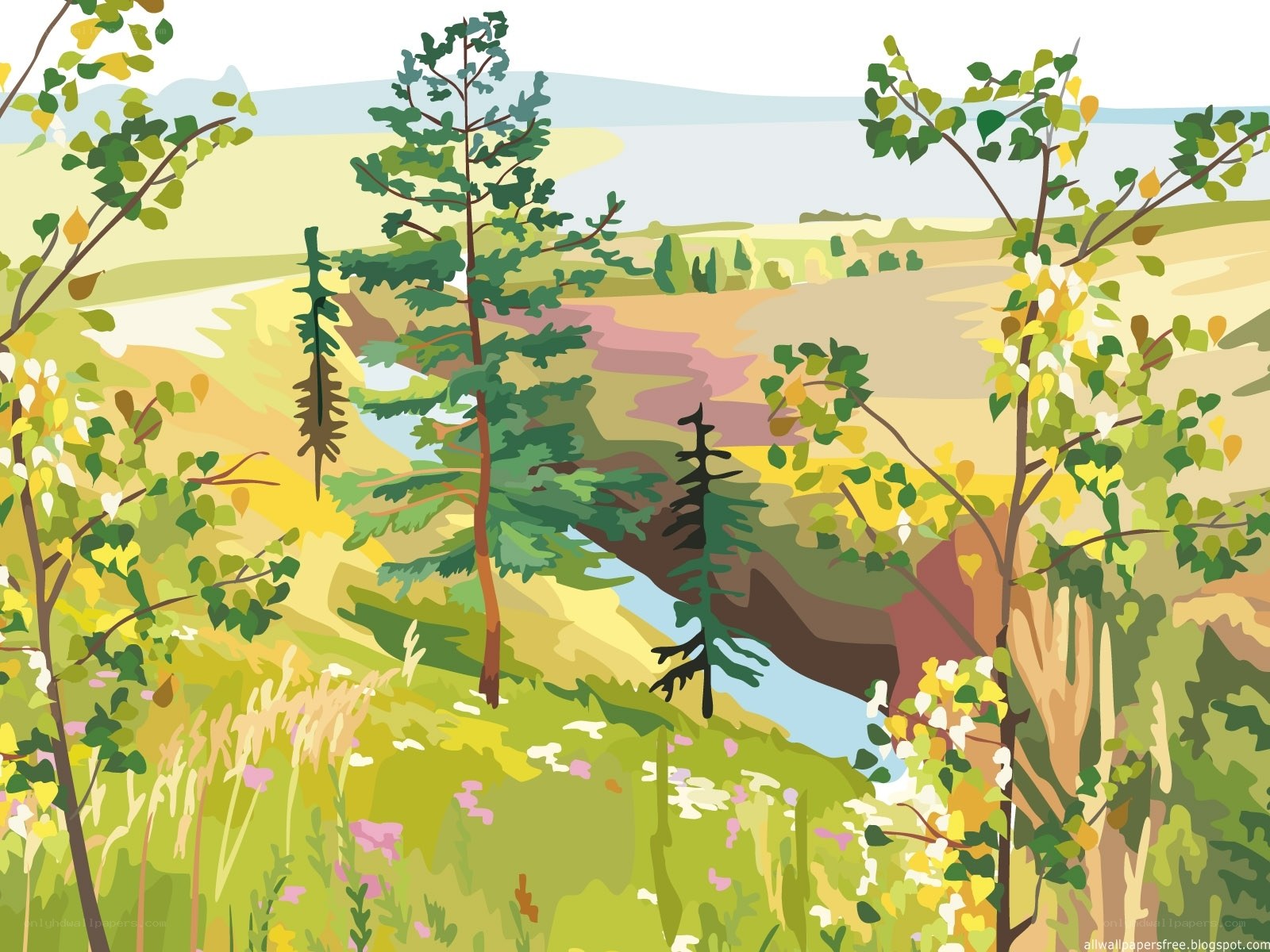 River through a forested valley