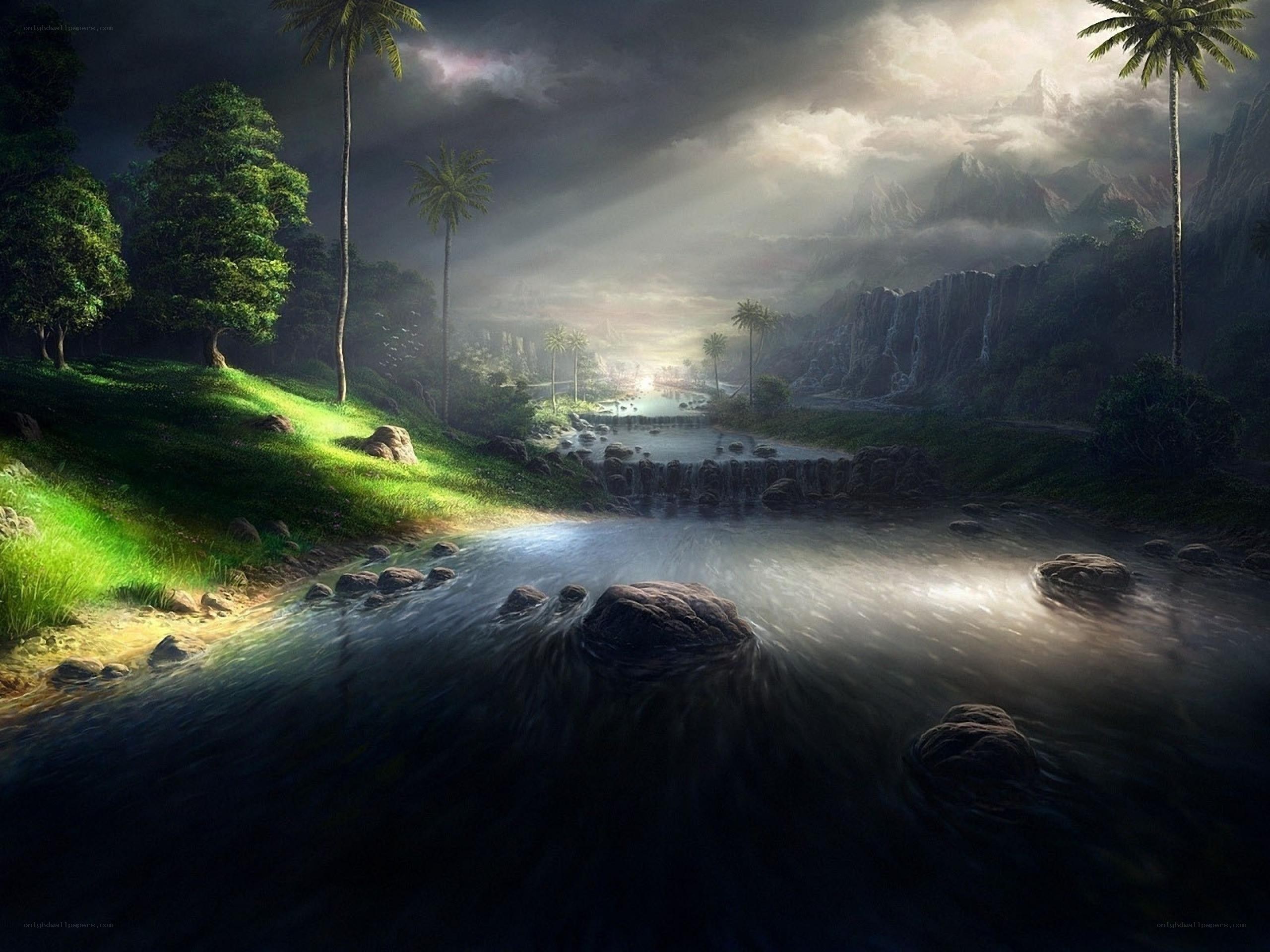 River through a tropical valley