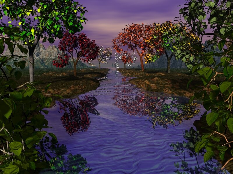 River through autumn forest