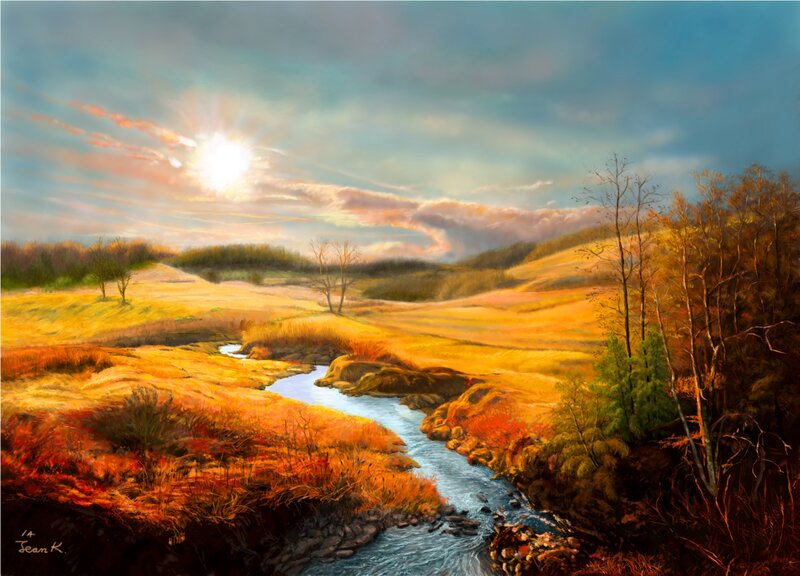 River Through Autumn Hills
