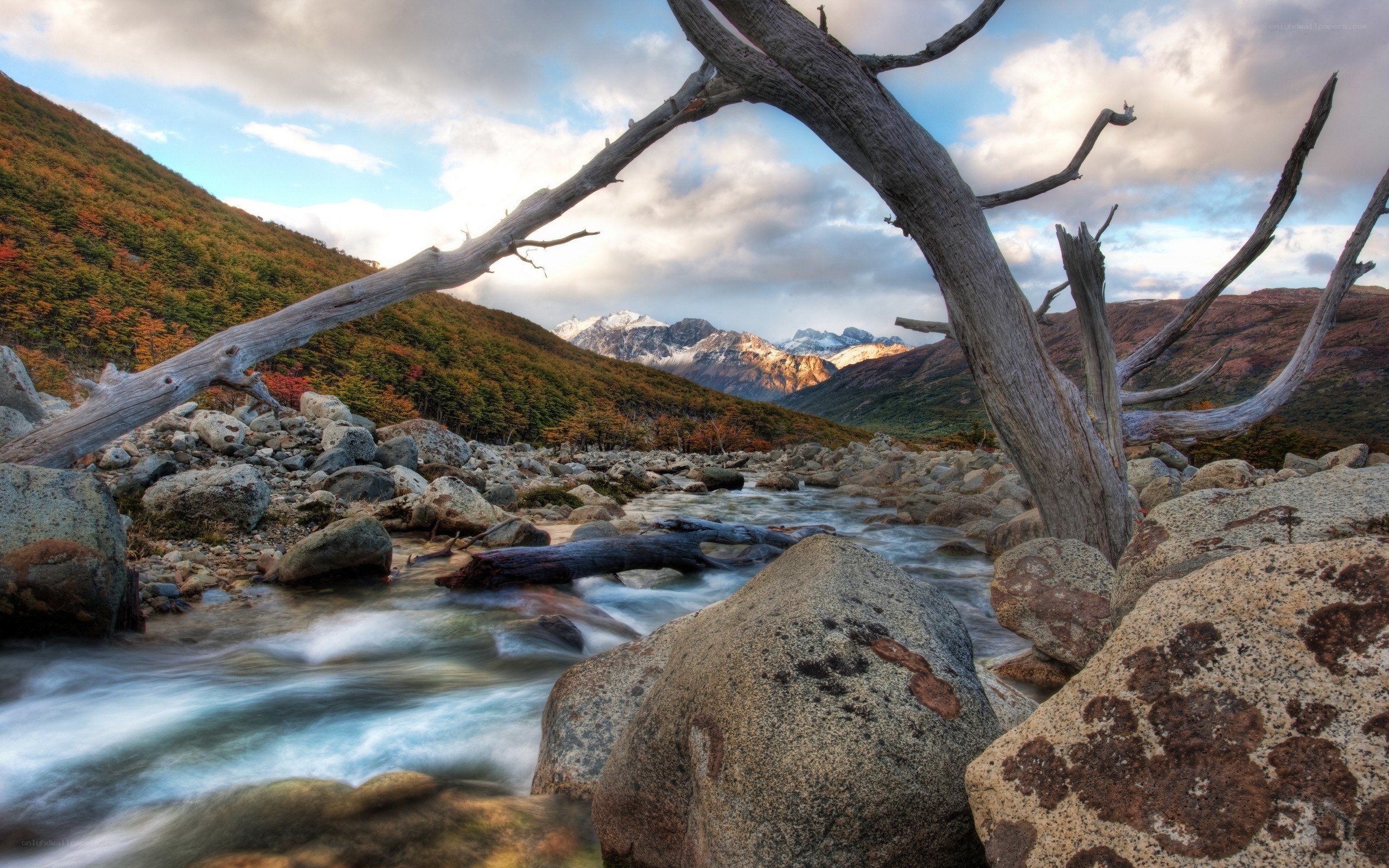 River through autumn mountains