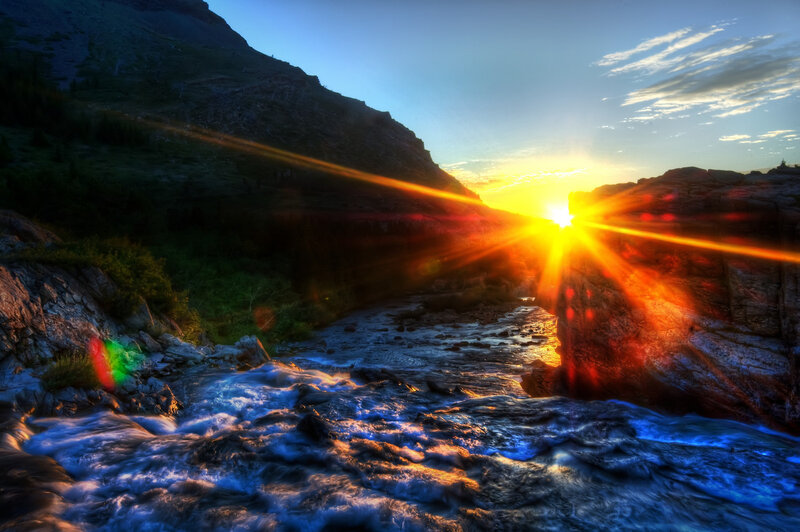 River Through Canyon — Blue, Dramatic