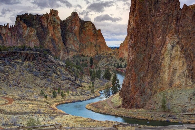River Through Canyon — Brown