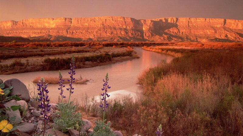 River Through Canyon — Orange
