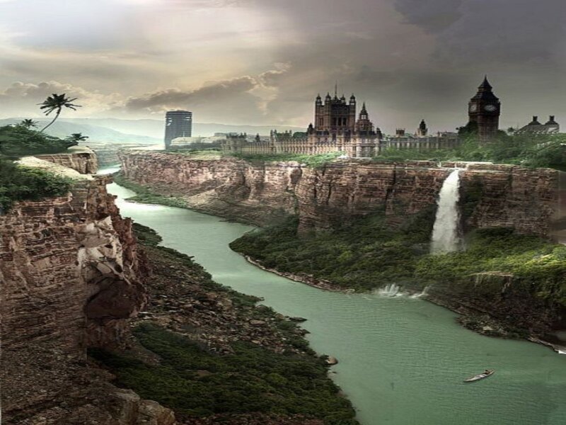River Through Canyon