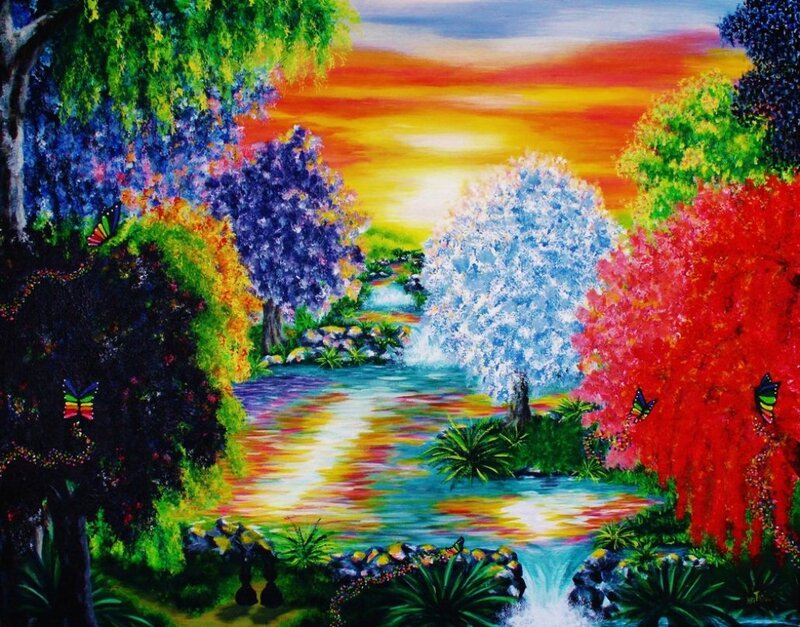 River Through Colorful Forest