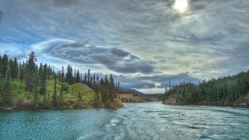 River Through Forest — Blue, Dramatic