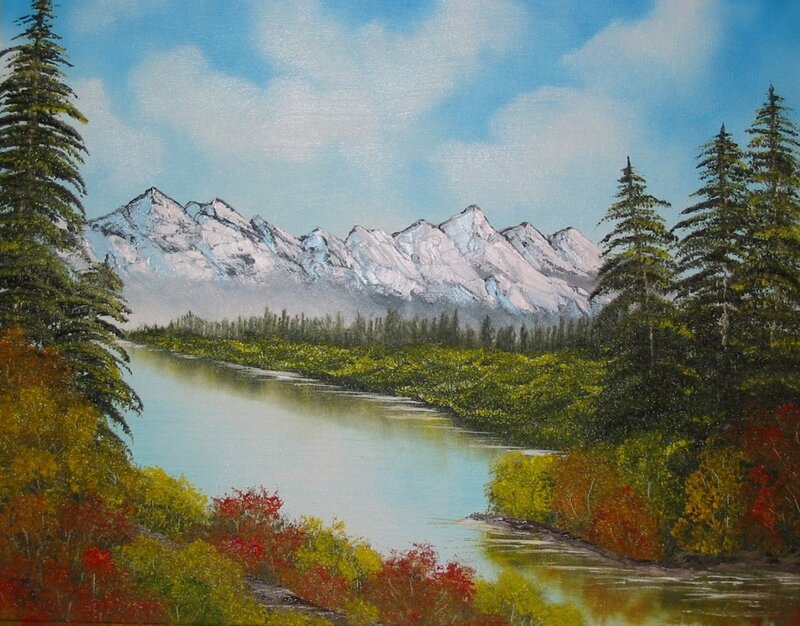 River Through Forest — Blue, Serene, Autumn