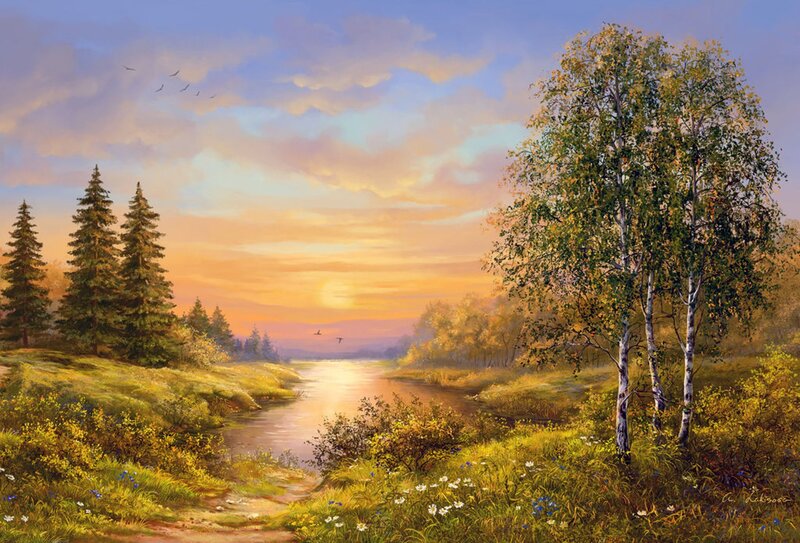 River Through Forest — Yellow