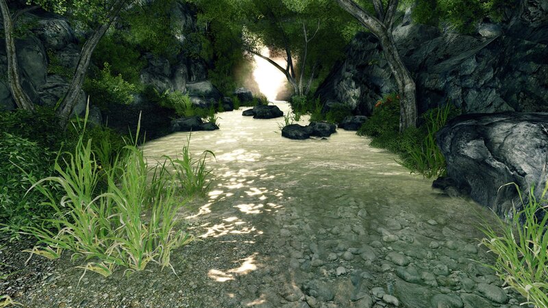 river through forested canyon