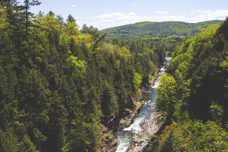 river through forested canyon